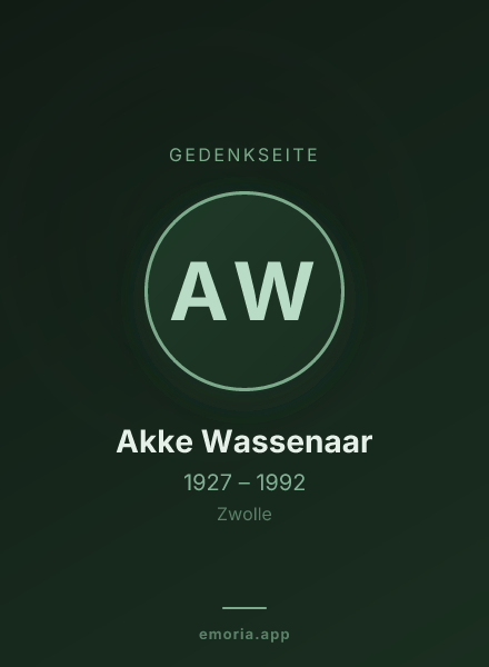 Gedenkportrait von Akke Wassenaar