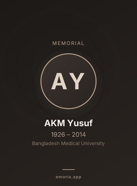 Memorial portrait of AKM Yusuf