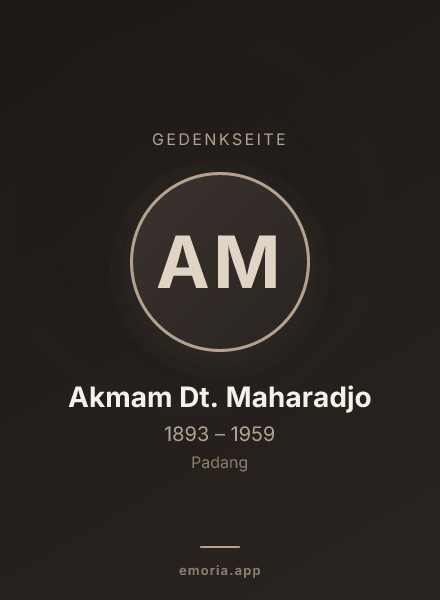Gedenkportrait von Akmam Dt. Maharadjo