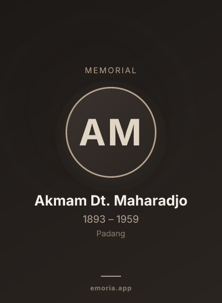 Memorial portrait of Akmam Dt. Maharadjo
