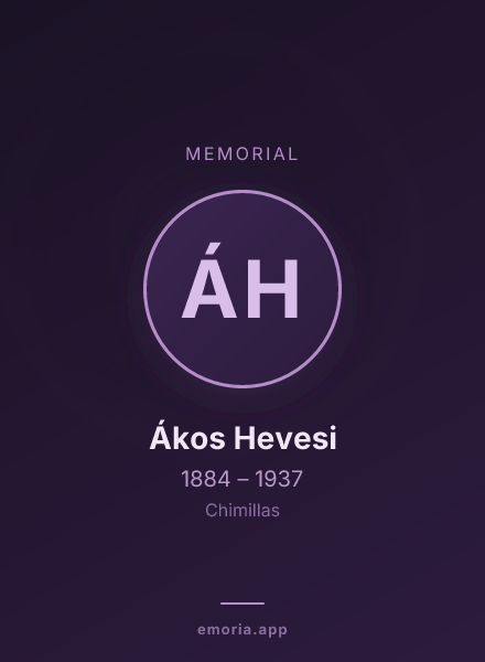 Memorial portrait of Ákos Hevesi
