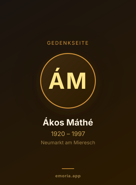 Gedenkportrait von Ákos Máthé