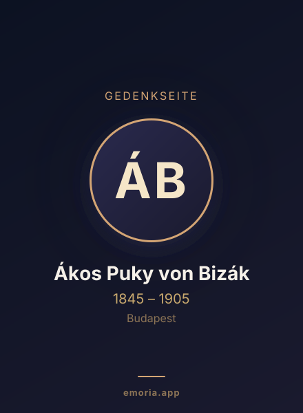 Gedenkportrait von Ákos Puky von Bizák