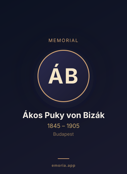 Memorial portrait of Ákos Puky von Bizák