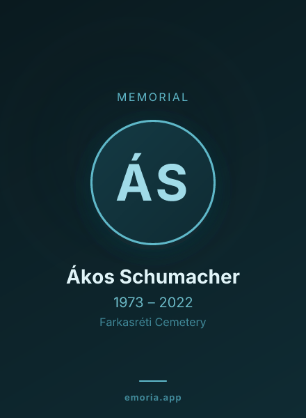 Memorial portrait of Ákos Schumacher