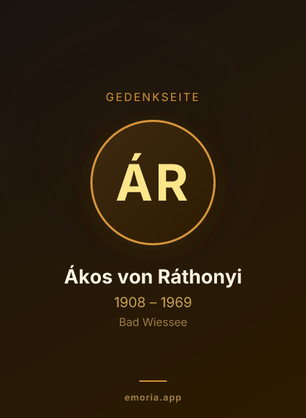 Gedenkportrait von Ákos von Ráthonyi