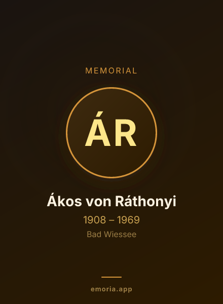 Memorial portrait of Ákos von Ráthonyi