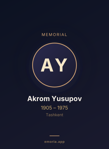 Memorial portrait of Akrom Yusupov