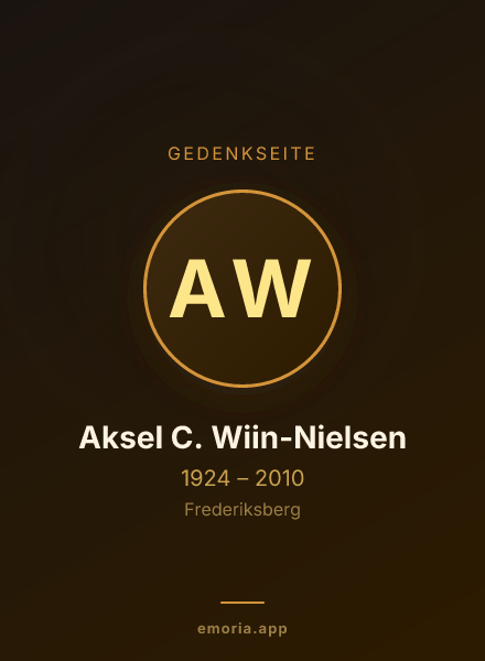 Gedenkportrait von Aksel C. Wiin-Nielsen
