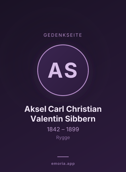 Gedenkportrait von Aksel Carl Christian Valentin Sibbern