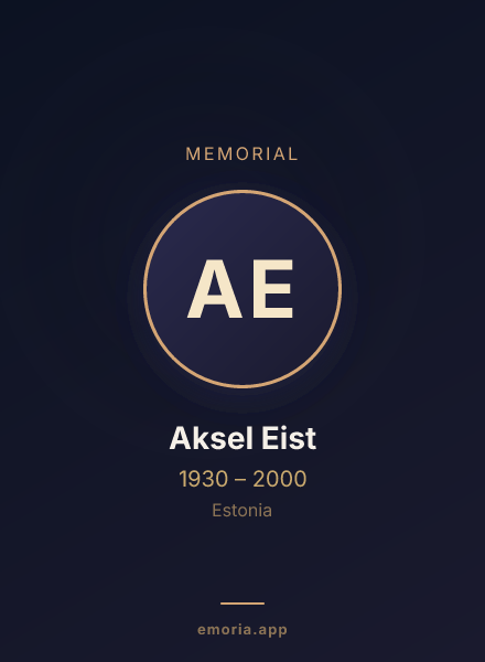 Memorial portrait of Aksel Eist