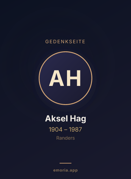 Gedenkportrait von Aksel Hag