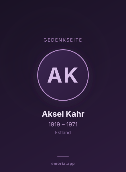 Gedenkportrait von Aksel Kahr