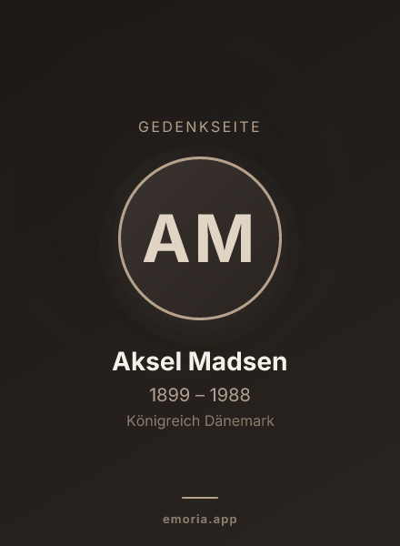 Gedenkportrait von Aksel Madsen