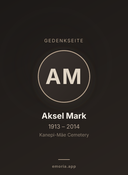 Gedenkportrait von Aksel Mark