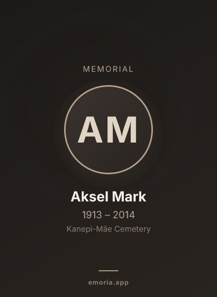 Memorial portrait of Aksel Mark