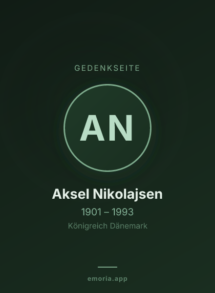 Gedenkportrait von Aksel Nikolajsen