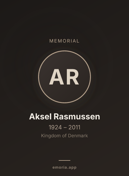 Memorial portrait of Aksel Rasmussen