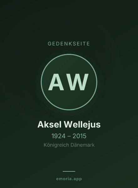 Gedenkportrait von Aksel Wellejus
