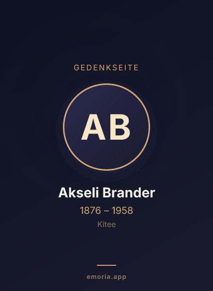 Gedenkportrait von Akseli Brander