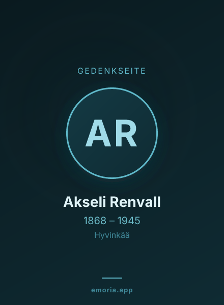 Gedenkportrait von Akseli Renvall