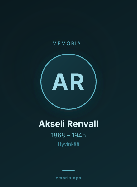 Memorial portrait of Akseli Renvall