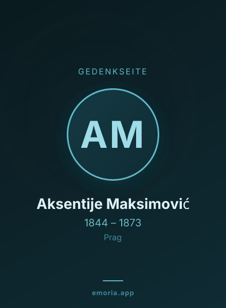 Gedenkportrait von Aksentije Maksimović