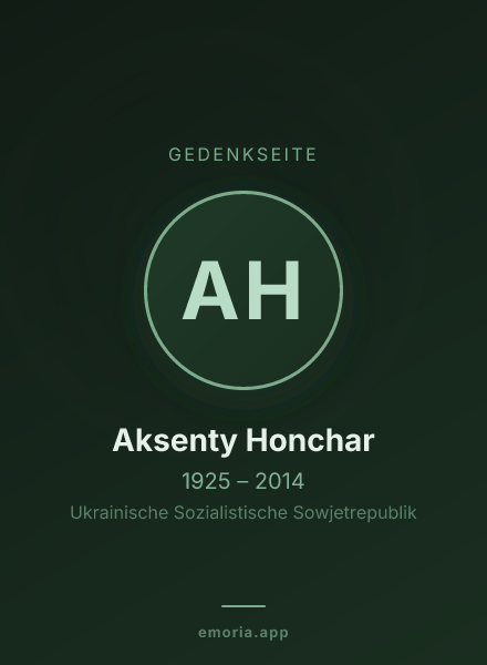 Gedenkportrait von Aksenty Honchar