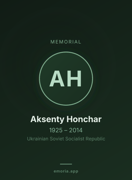 Memorial portrait of Aksenty Honchar