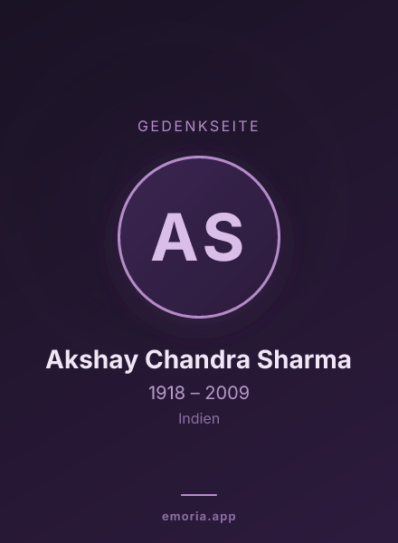 Gedenkportrait von Akshay Chandra Sharma