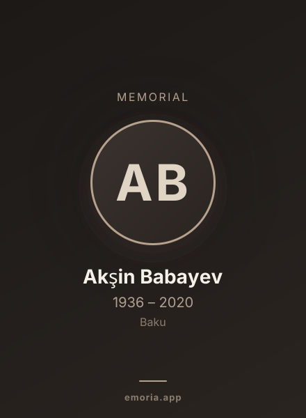 Memorial portrait of Akşin Babayev