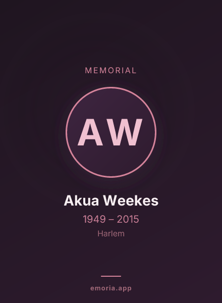 Memorial portrait of Akua Weekes