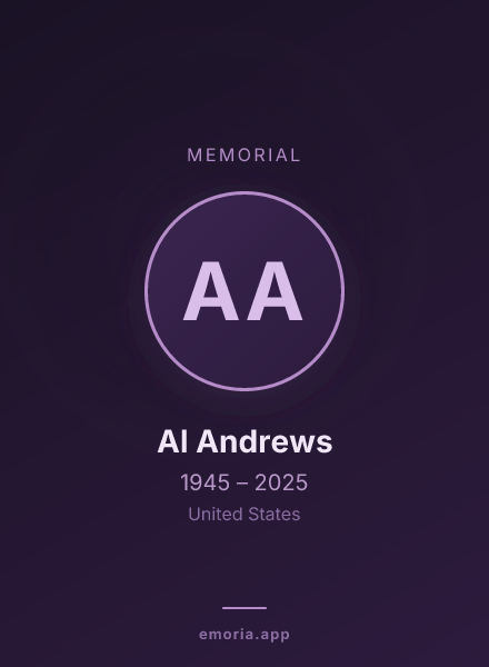 Memorial portrait of Al Andrews