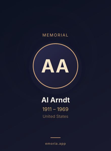 Memorial portrait of Al Arndt