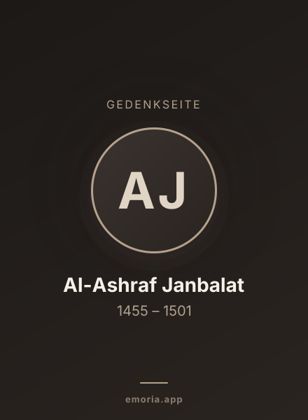 Gedenkportrait von Al-Ashraf Janbalat