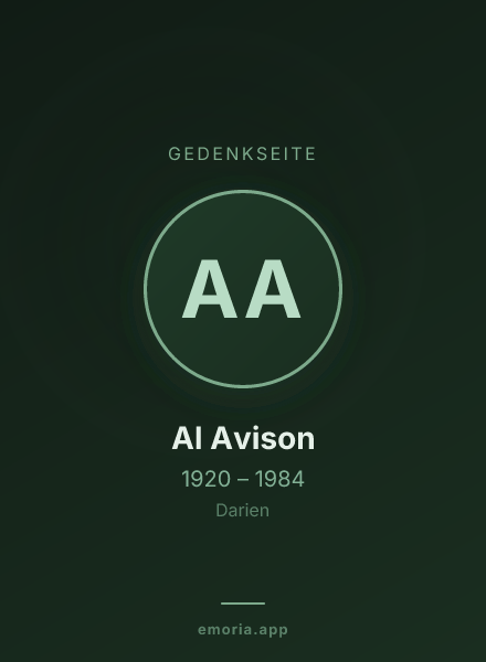 Gedenkportrait von Al Avison