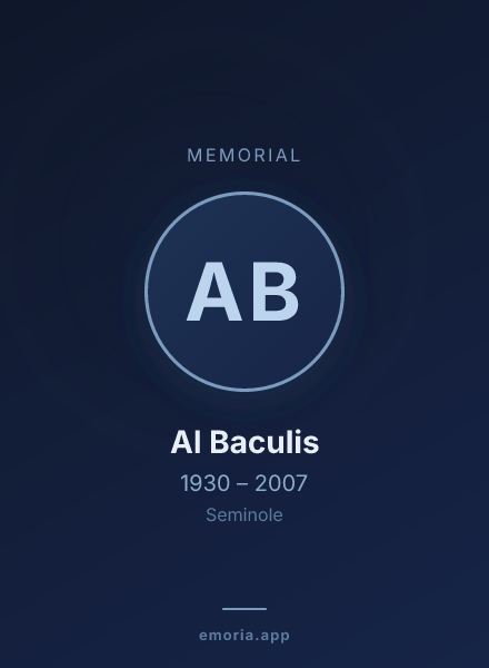 Memorial portrait of Al Baculis