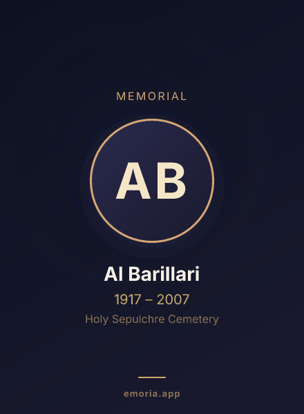 Memorial portrait of Al Barillari