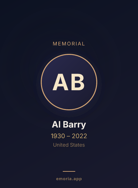 Memorial portrait of Al Barry