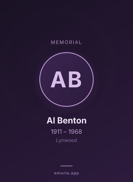 Memorial portrait of Al Benton