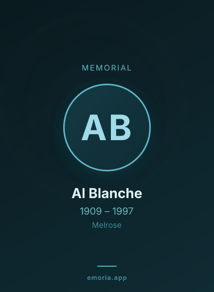 Memorial portrait of Al Blanche