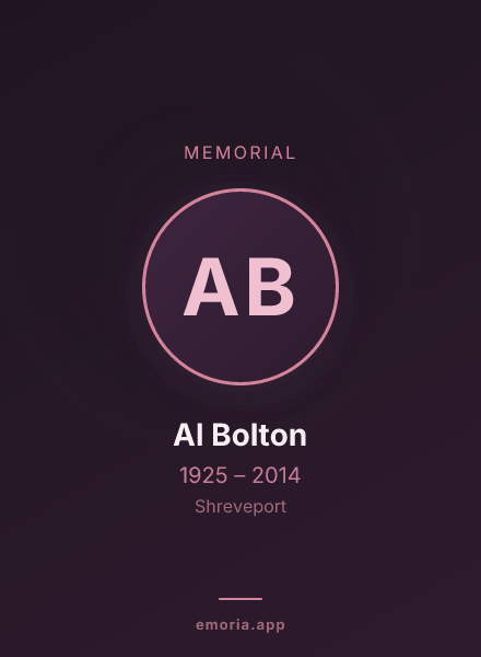 Memorial portrait of Al Bolton