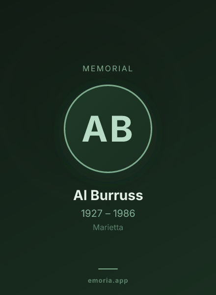 Memorial portrait of Al Burruss