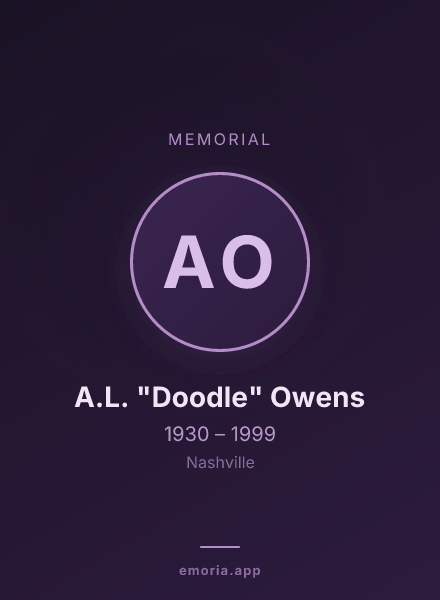 Memorial portrait of A.L. "Doodle" Owens
