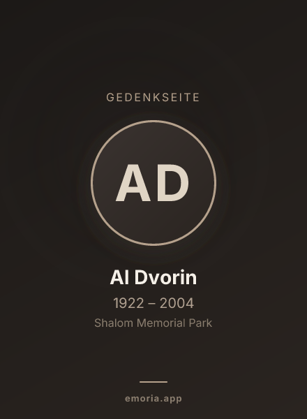 Gedenkportrait von Al Dvorin