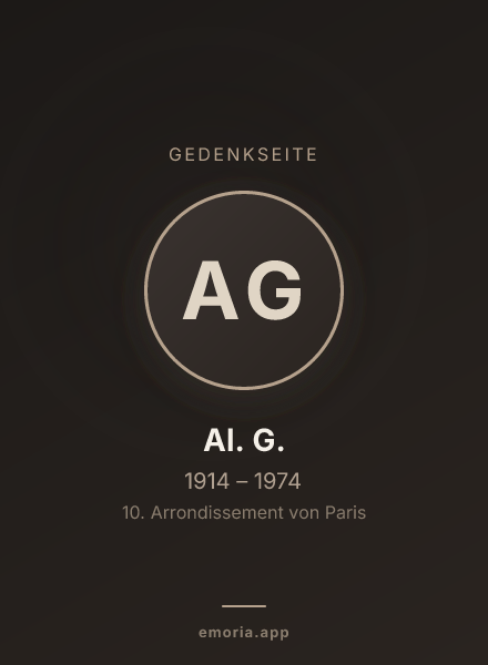 Gedenkportrait von Al. G.