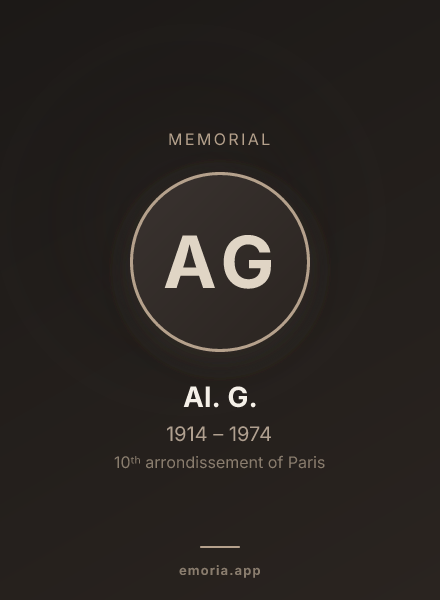 Memorial portrait of Al. G.