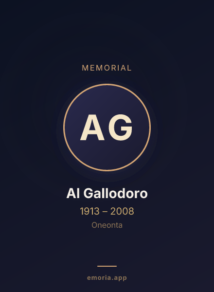 Memorial portrait of Al Gallodoro