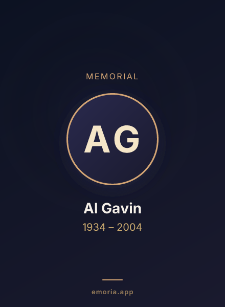 Memorial portrait of Al Gavin