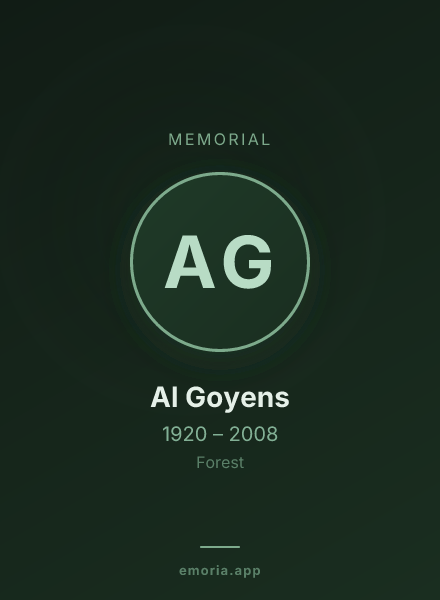 Memorial portrait of Al Goyens
